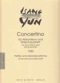 Yun Concertino Accordion & Str 4tet Sc & Solo Part Sheet Music Songbook