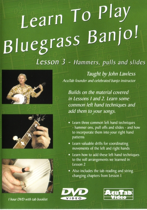 Learn To Play Bluegrass Banjo Lesson 3 Lawless Dvd Sheet Music Songbook