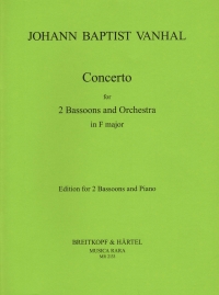 Vanhal Concerto F 2 Bassoons & Orchestra Reduction Sheet Music Songbook