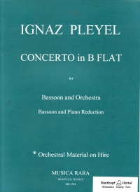 Pleyel Concerto Bb Block Bassoon & Piano Sheet Music Songbook