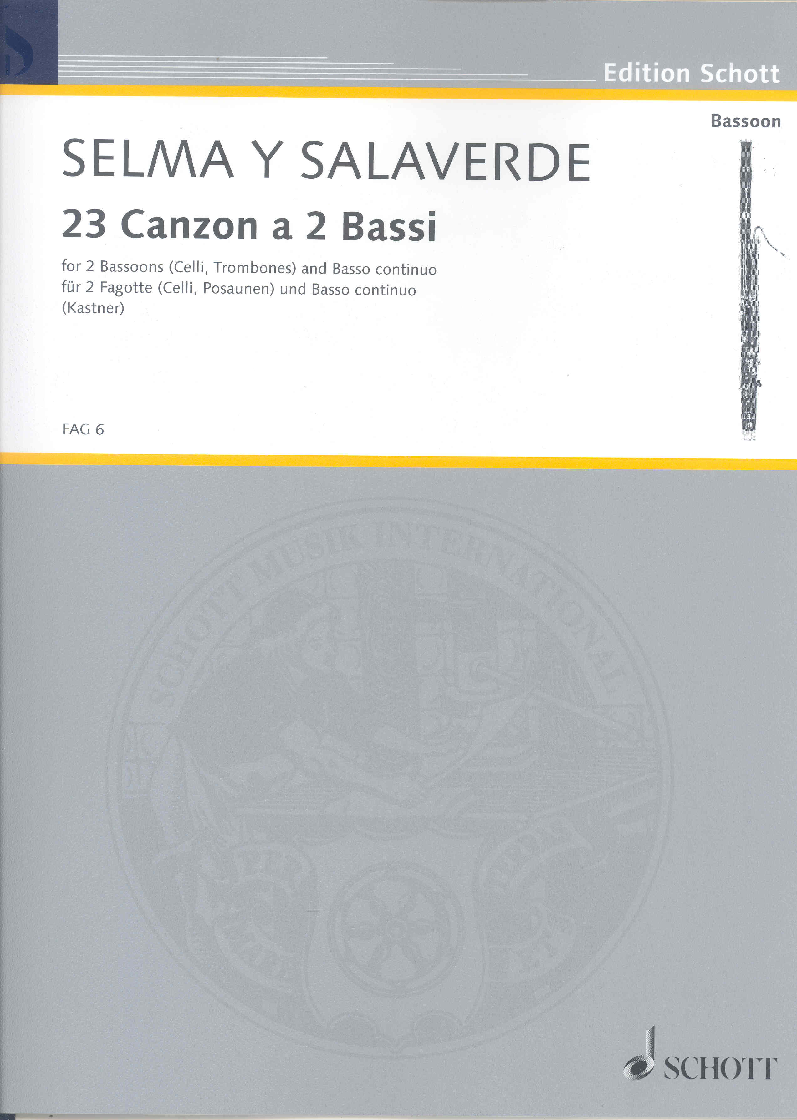 Selma Y Salaverde 23 Canons And Two Basses 2bsn/bc Sheet Music Songbook