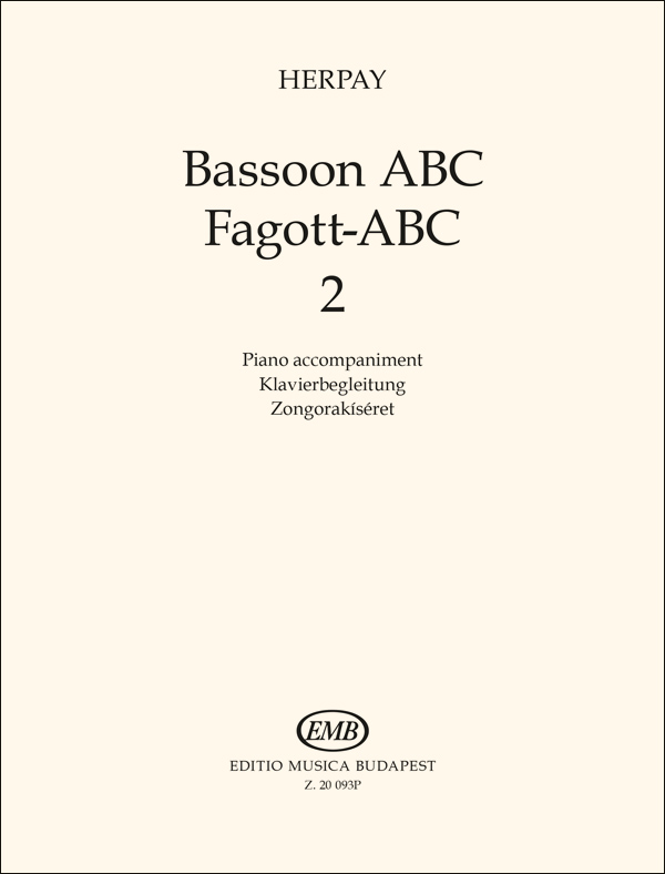 Bassoon Abc 2 Herpay Piano Accompaniment Sheet Music Songbook