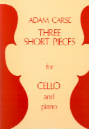 Carse Three Short Pieces Cello Sheet Music Songbook