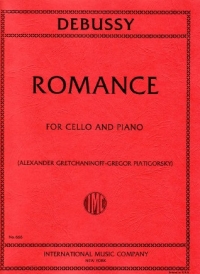 Debussy Romance Cello Sheet Music Songbook