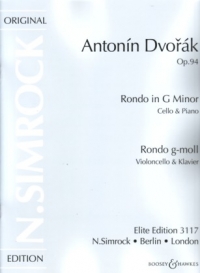Dvorak Rondo Gmin Op94 Cello Sheet Music Songbook