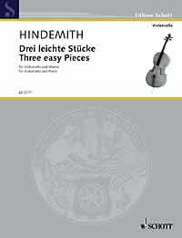 Hindemith Three Easy Pieces Cello Sheet Music Songbook