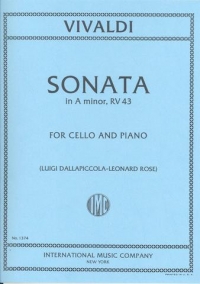 Vivaldi Sonata Amin Fxiv/3 Cello Sheet Music Songbook