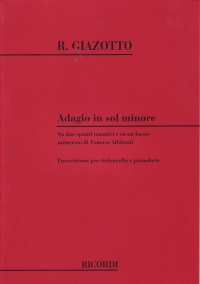 Albinoni Adagio Cello Sheet Music Songbook