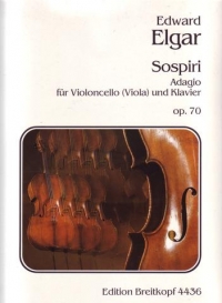 Elgar Sospiri Adagio Op70 Cello (or Viola) & Piano Sheet Music Songbook