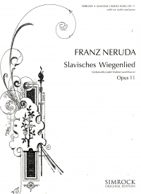 Neruda Berceuse Slava Op11 Cello Sheet Music Songbook