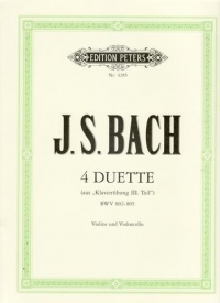 Bach Duets (4) Cello & Violin Sheet Music Songbook