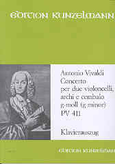 Vivaldi Concerto Gmin 2 Cellos & Piano Sheet Music Songbook