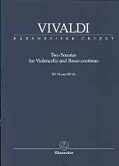 Vivaldi Sonatas (2) Rv40 & Rv46 Cello & Piano Sheet Music Songbook