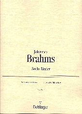 Brahms 6 Songs Cello & Piano Sheet Music Songbook
