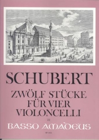 Schubert 12 Pieces 4 Cellos Sheet Music Songbook