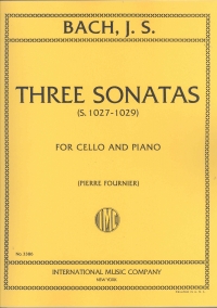 Bach Sonatas (3) Bwv1027-1029 Cello & Piano Sheet Music Songbook