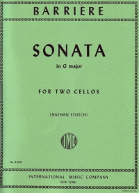 Barriere Sonata G Cello Duet & Piano Sheet Music Songbook