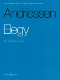 Andriessen Elegie Cello Or Double Bass & Piano Sheet Music Songbook