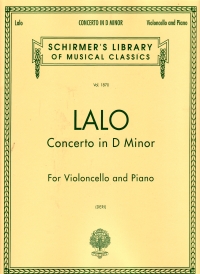 Lalo Cello Concerto Dmin Cello & Piano Sheet Music Songbook