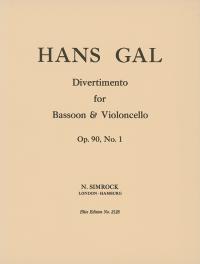 Gal Divertimento Op 90/1 Cello & Basson Sheet Music Songbook