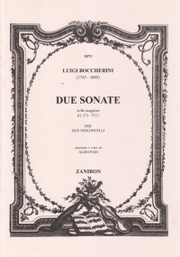 Boccherini 2 Sonatas For 2 Cellos D G571/g572 Sheet Music Songbook