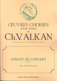 Alkan Sonate De Concert Op47 Cello Sheet Music Songbook