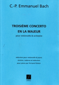 Bach Cpe Concerto No 3 Wq172 A Major Cello Sheet Music Songbook