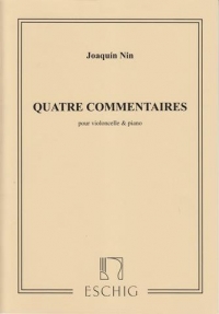 Nin Y Castellanos Four Commentaires Cello Sheet Music Songbook