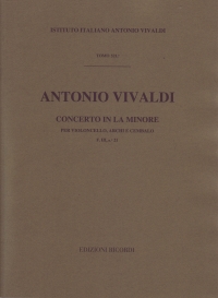 Vivaldi Concerto Fiii:21 Rv420 Amin Cello Sheet Music Songbook