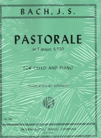Bach Pastorale Cello & Pf Sheet Music Songbook