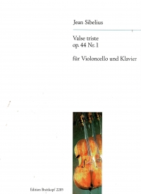 Sibelius Valse Triste Op. 44/1 Cello & Piano Sheet Music Songbook