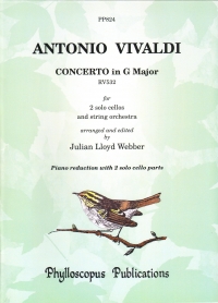 Vivaldi Concerto G Rv532 Lloyd Webber 2 Cellos & P Sheet Music Songbook