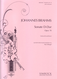 Brahms Sonata In D Major Op78 Cello & Piano Sheet Music Songbook