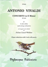 Vivaldi Concerto Emin Rv409 2 Cellos & Piano Reduc Sheet Music Songbook