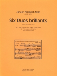 Nisle Six Duos Brillants Op51 Vol 1 Cello & Piano Sheet Music Songbook