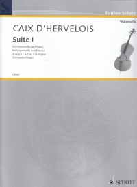 Caix Dhervelois Suite I A Major Cello & Piano Sheet Music Songbook