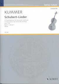 Kummer Schubert Lieder Op117b Band 1 Cello & Piano Sheet Music Songbook