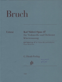 Bruch Kol Nidrei Op47 Cello & Piano Reduction Sheet Music Songbook