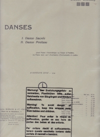 Debussy 2 Danses (sacree / Profane) Cello & Piano Sheet Music Songbook