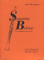 Dubois Sonata Breve Solo Clarinet Sheet Music Songbook