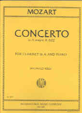 Mozart Concerto K622 A Clarinet Sheet Music Songbook