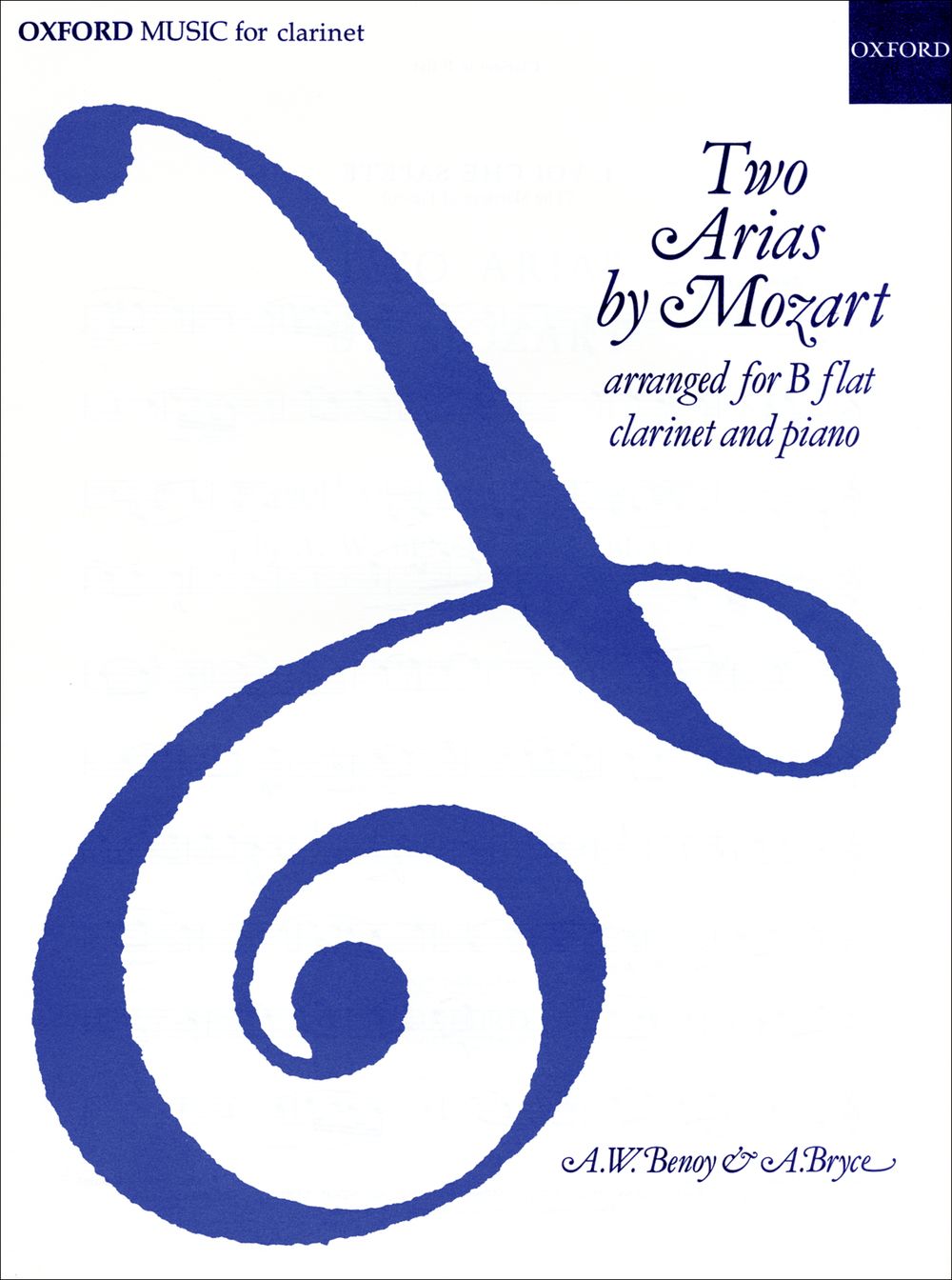Mozart Two Arias Clarinet & Piano Sheet Music Songbook