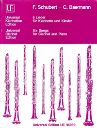 Schubert/baermann Six Songs Clarinet Sheet Music Songbook