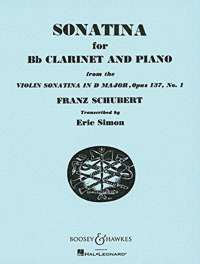 Schubert Sonatina Op 137 No 1 Clarinet Sheet Music Songbook