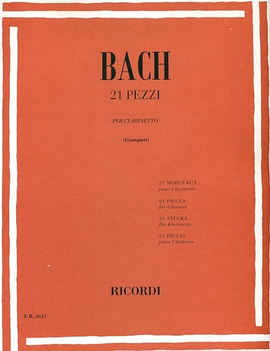 Bach Pieces (21) Giampieri Clarinet Sheet Music Songbook