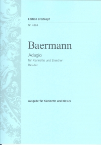 Baermann Adagio Clarinet & Strings Sheet Music Songbook
