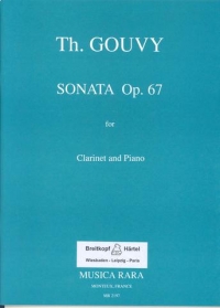 Gouvy Sonata Op67 G Clarinet & Piano Sheet Music Songbook