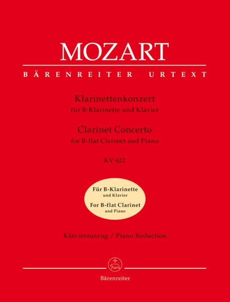 Mozart Concerto K622 A Clarinet In Bb Sheet Music Songbook