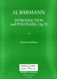 Baermann Introduction & Polonaise Op25 Clarinet Sheet Music Songbook