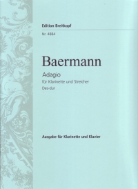 Baermann Adagio Clarinet & Piano Sheet Music Songbook